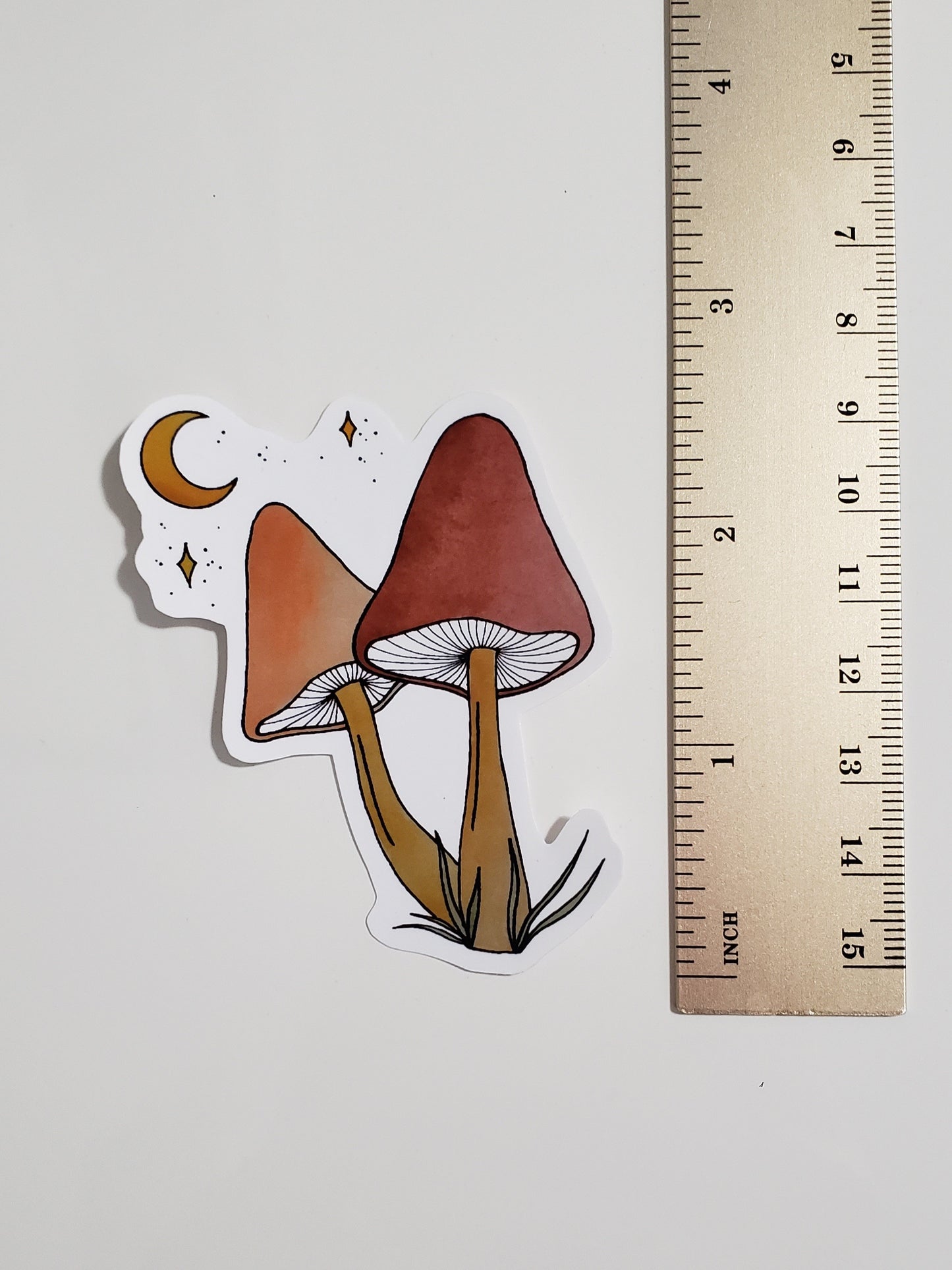 Mushroom Sticker (Moon Sienna)