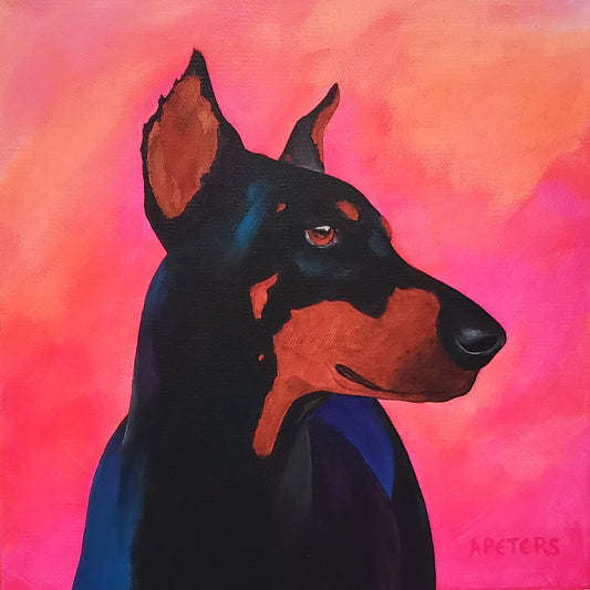 "Portrait of a Doberman"