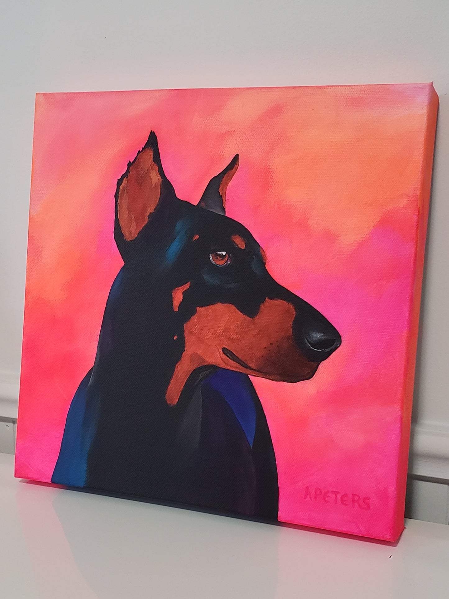 "Portrait of a Doberman"