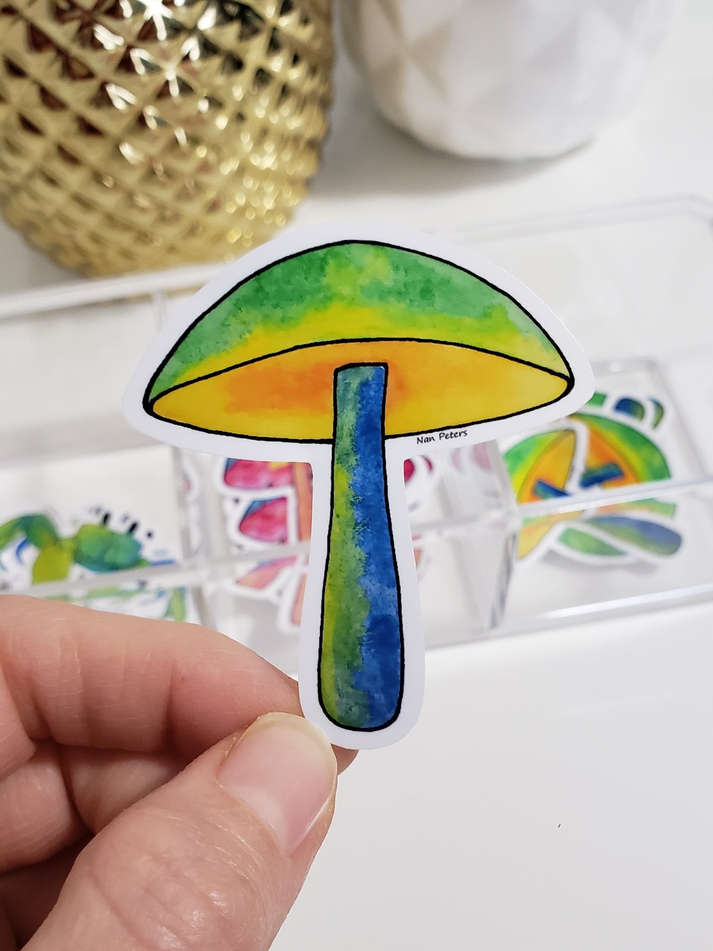 Mushroom Sticker (Yellow/Green)