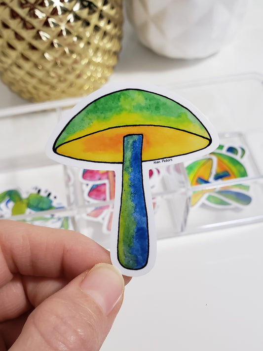 Mushroom Sticker (Yellow/Green)
