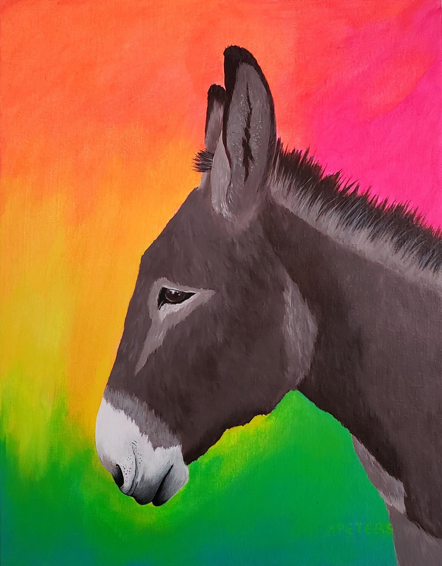 "Radiant Resilience: A Portrait of a Donkey"