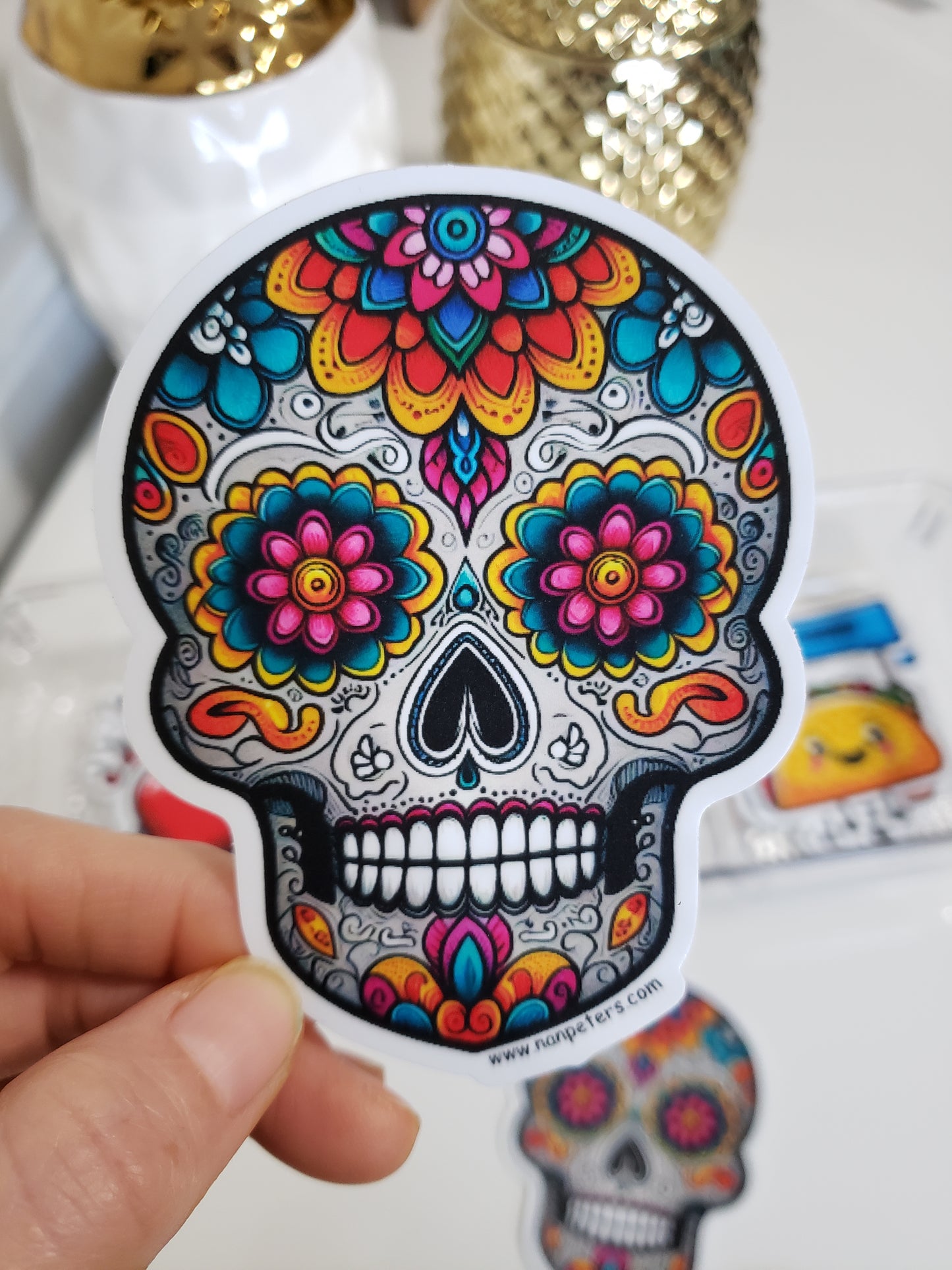 Sugar Skull Bumper Sticker