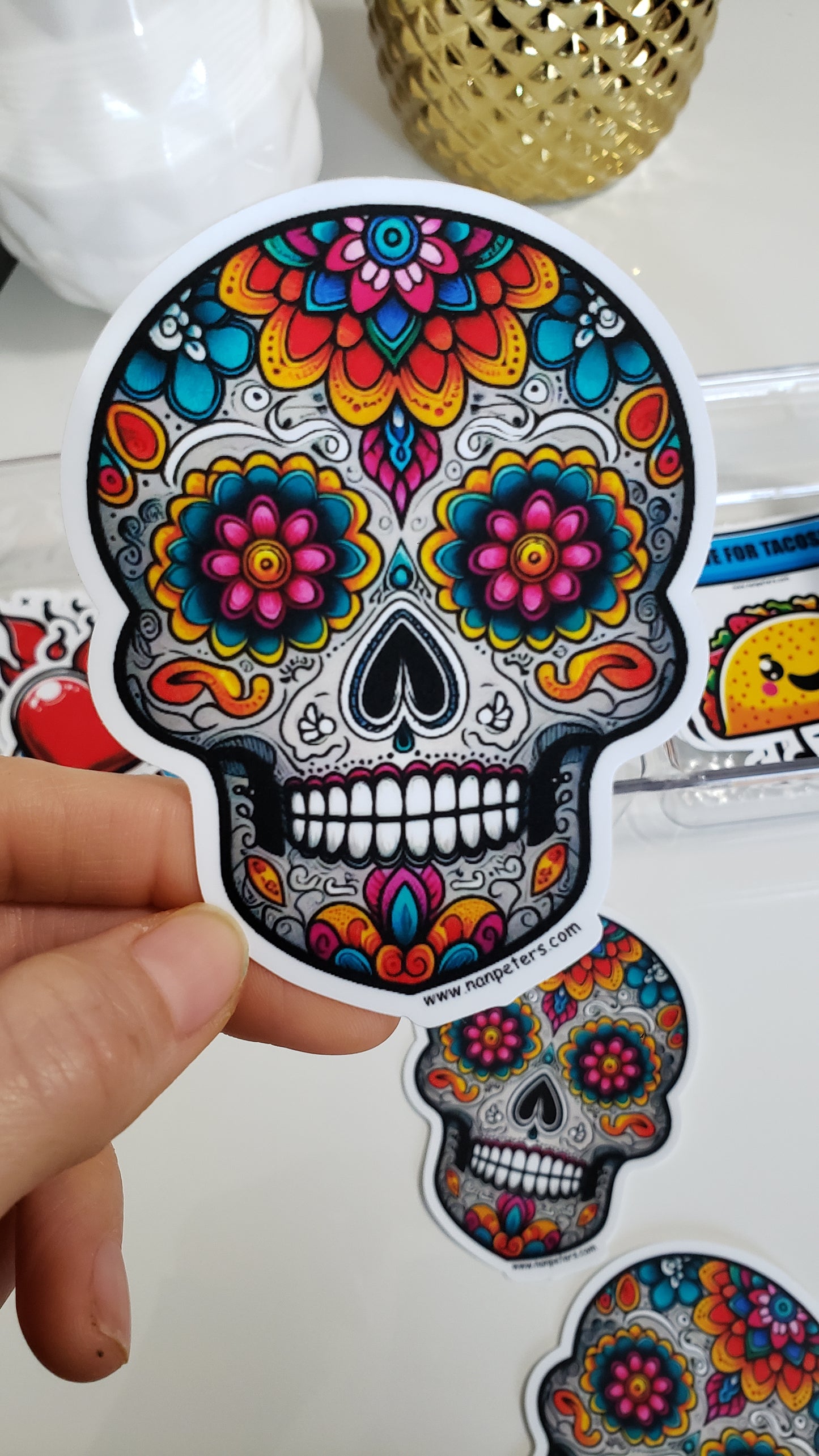 Sugar Skull Bumper Sticker